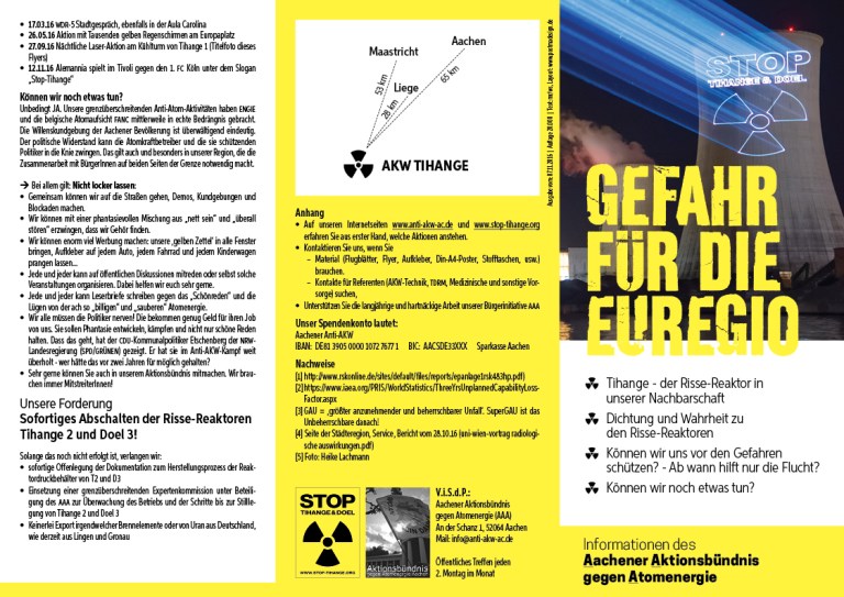 Flyer: Gefahr für die Euregio